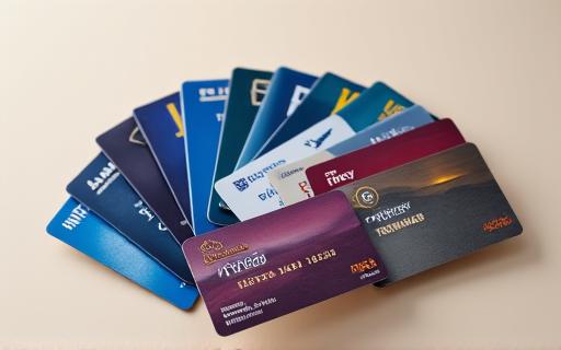 A collection of different airline loyalty cards.